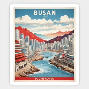 Busan South Korea Travel Tourism Retro Vintage Sticker